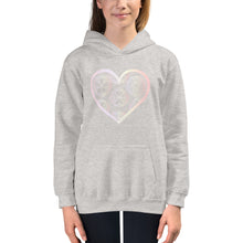 Load image into Gallery viewer, Pastel Crochet Lace Heart Kids Hoodie