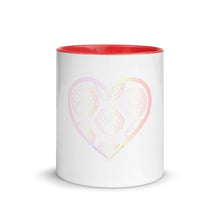 Load image into Gallery viewer, Pastel Crochet Lace Heart Mug with Color Inside