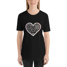 Load image into Gallery viewer, Pastel Crochet Lace Heart Short-Sleeve T-Shirt