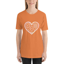 Load image into Gallery viewer, Pastel Crochet Lace Heart Short-Sleeve T-Shirt