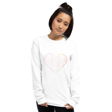 Load image into Gallery viewer, Pastel Crochet Lace Heart Men’s Long Sleeve Shirt