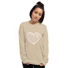 Load image into Gallery viewer, Pastel Crochet Lace Heart Men’s Long Sleeve Shirt