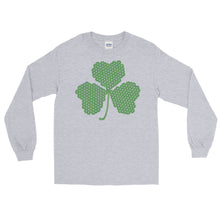 Load image into Gallery viewer, Crochet Lace Celtic Knots Shamrock Men’s Long Sleeve Shirt