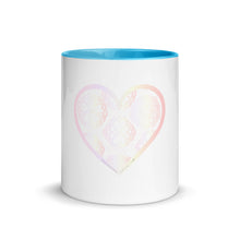 Load image into Gallery viewer, Pastel Crochet Lace Heart Mug with Color Inside