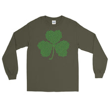 Load image into Gallery viewer, Crochet Lace Celtic Knots Shamrock Men’s Long Sleeve Shirt
