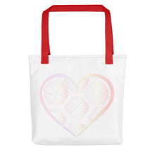Load image into Gallery viewer, Pastel Crochet Lace Heart Tote bag