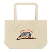 Load image into Gallery viewer, Novels and Chill Large organic tote bag