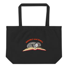 Load image into Gallery viewer, Novels and Chill Large organic tote bag