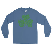 Load image into Gallery viewer, Crochet Lace Celtic Knots Shamrock Men’s Long Sleeve Shirt