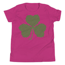 Load image into Gallery viewer, Crochet Lace Celtic Knots Shamrock Youth Short Sleeve T-Shirt