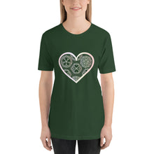Load image into Gallery viewer, Pastel Crochet Lace Heart Short-Sleeve T-Shirt