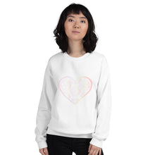 Load image into Gallery viewer, Pastel Crochet Lace Heart Unisex Sweatshirt