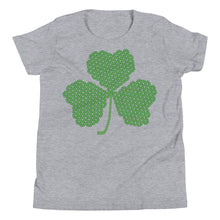Load image into Gallery viewer, Crochet Lace Celtic Knots Shamrock Youth Short Sleeve T-Shirt