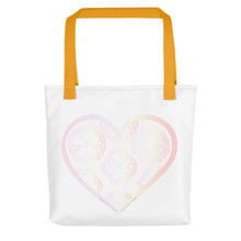 Load image into Gallery viewer, Pastel Crochet Lace Heart Tote bag