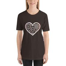 Load image into Gallery viewer, Pastel Crochet Lace Heart Short-Sleeve T-Shirt