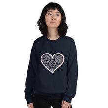 Load image into Gallery viewer, Pastel Crochet Lace Heart Unisex Sweatshirt