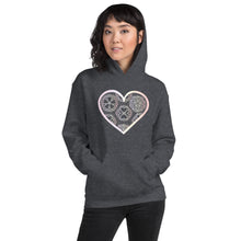 Load image into Gallery viewer, Pastel Crochet Lace Heart Unisex Hoodie