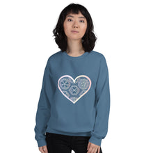 Load image into Gallery viewer, Pastel Crochet Lace Heart Unisex Sweatshirt