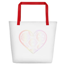 Load image into Gallery viewer, Pastel Crochet Lace Heart Beach Bag