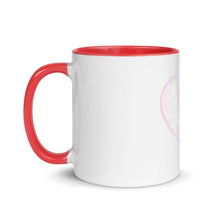 Load image into Gallery viewer, Pastel Crochet Lace Heart Mug with Color Inside