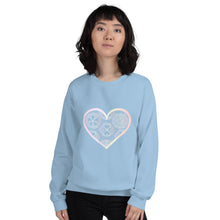 Load image into Gallery viewer, Pastel Crochet Lace Heart Unisex Sweatshirt