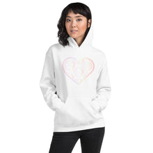 Load image into Gallery viewer, Pastel Crochet Lace Heart Unisex Hoodie