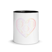 Load image into Gallery viewer, Pastel Crochet Lace Heart Mug with Color Inside