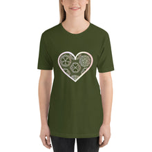 Load image into Gallery viewer, Pastel Crochet Lace Heart Short-Sleeve T-Shirt