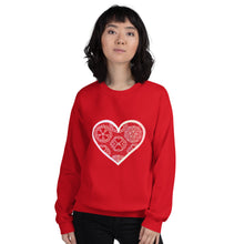 Load image into Gallery viewer, Pastel Crochet Lace Heart Unisex Sweatshirt