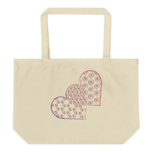 Load image into Gallery viewer, Complementary Hearts Large organic tote bag