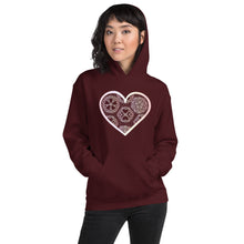 Load image into Gallery viewer, Pastel Crochet Lace Heart Unisex Hoodie