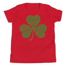 Load image into Gallery viewer, Crochet Lace Celtic Knots Shamrock Youth Short Sleeve T-Shirt