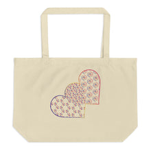 Load image into Gallery viewer, Complementary Hearts Large organic tote bag