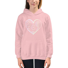 Load image into Gallery viewer, Pastel Crochet Lace Heart Kids Hoodie