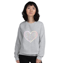 Load image into Gallery viewer, Pastel Crochet Lace Heart Unisex Sweatshirt