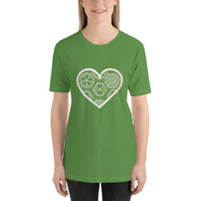 Load image into Gallery viewer, Pastel Crochet Lace Heart Short-Sleeve T-Shirt