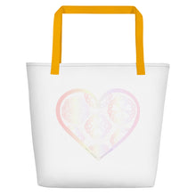 Load image into Gallery viewer, Pastel Crochet Lace Heart Beach Bag
