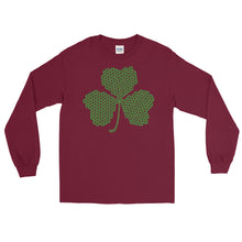 Load image into Gallery viewer, Crochet Lace Celtic Knots Shamrock Men’s Long Sleeve Shirt