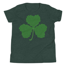Load image into Gallery viewer, Crochet Lace Celtic Knots Shamrock Youth Short Sleeve T-Shirt