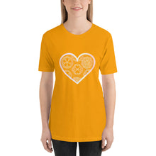 Load image into Gallery viewer, Pastel Crochet Lace Heart Short-Sleeve T-Shirt