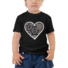 Load image into Gallery viewer, Pastel Crochet Lace Heart Toddler Short Sleeve Tee