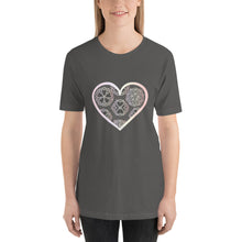 Load image into Gallery viewer, Pastel Crochet Lace Heart Short-Sleeve T-Shirt