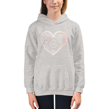 Load image into Gallery viewer, Pastel Crochet Lace Heart Kids Hoodie
