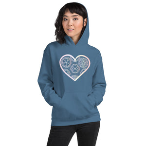 Pastel Crochet Lace Heart Unisex Hoodie