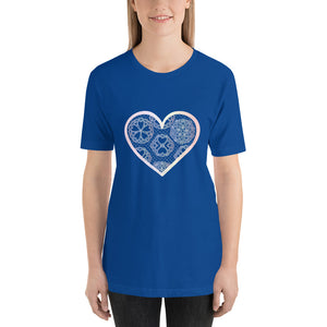 Pastel Crochet Lace Heart Short-Sleeve T-Shirt