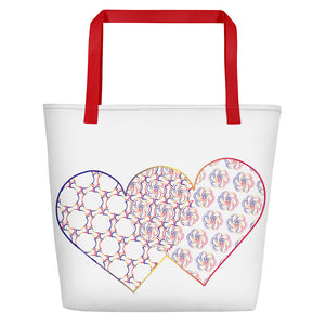 Complementary Hearts Beach Bag