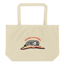 Load image into Gallery viewer, Novels and Chill Large organic tote bag
