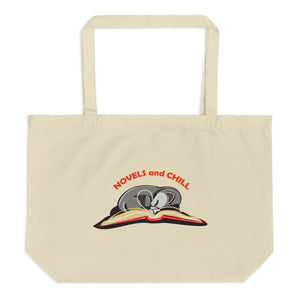 Novels and Chill Large organic tote bag