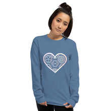 Load image into Gallery viewer, Pastel Crochet Lace Heart Men’s Long Sleeve Shirt
