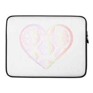 Pastel Crochet Lace Heart Laptop Sleeve
